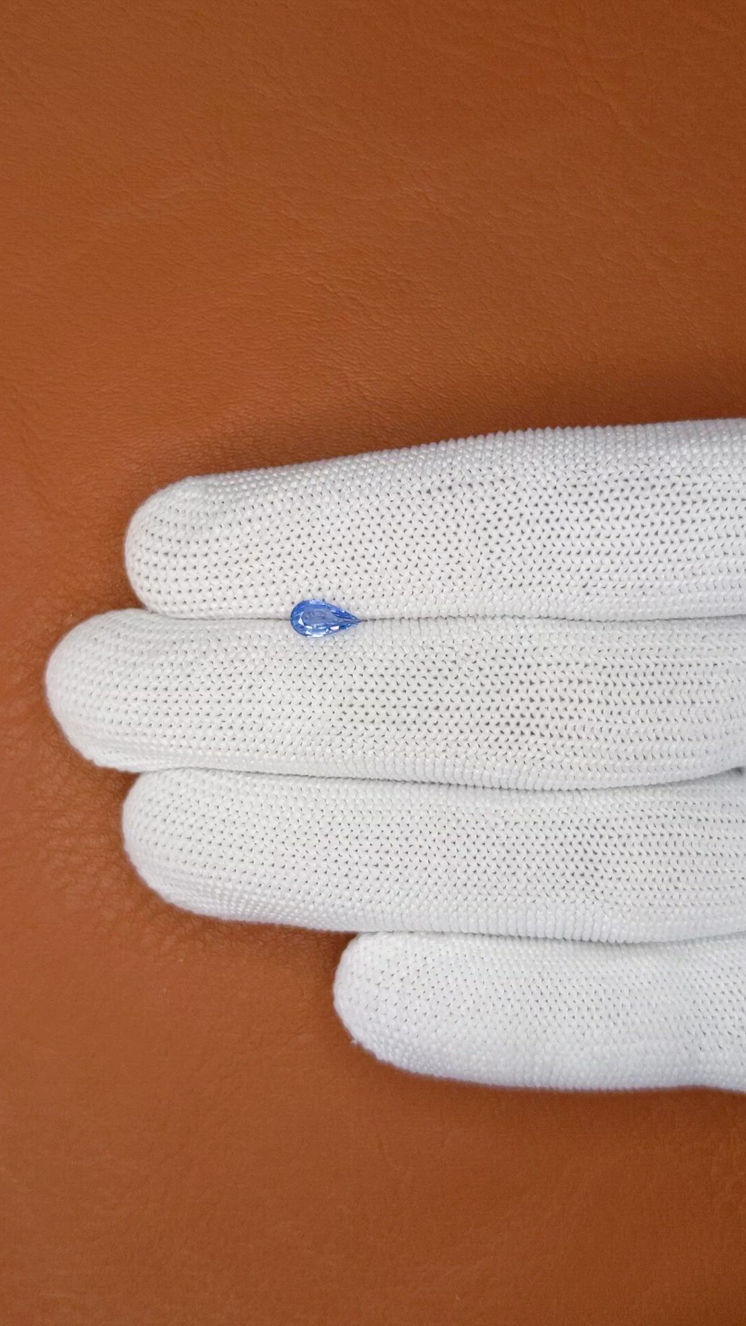 0.39 Ct. Blue Sapphire from Ceylon (Sri Lanka) Size Video
