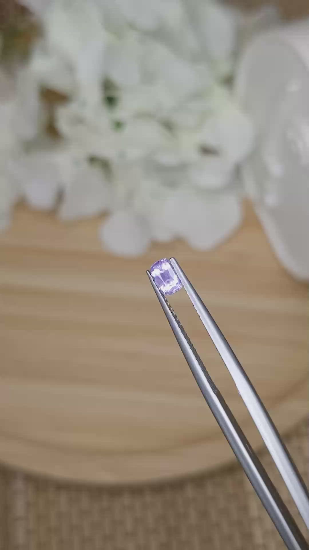 0.55 Ct. Purple Sapphire from Ceylon (Sri Lanka) Size Video