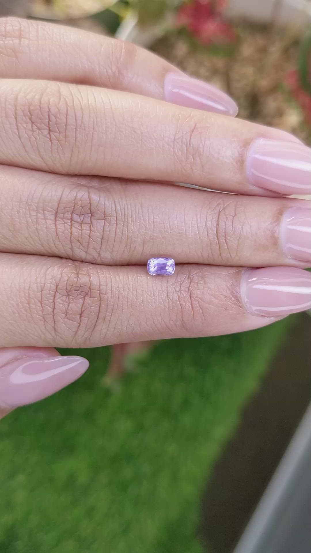 0.55 Ct. Purple Sapphire from Ceylon (Sri Lanka) Size Video
