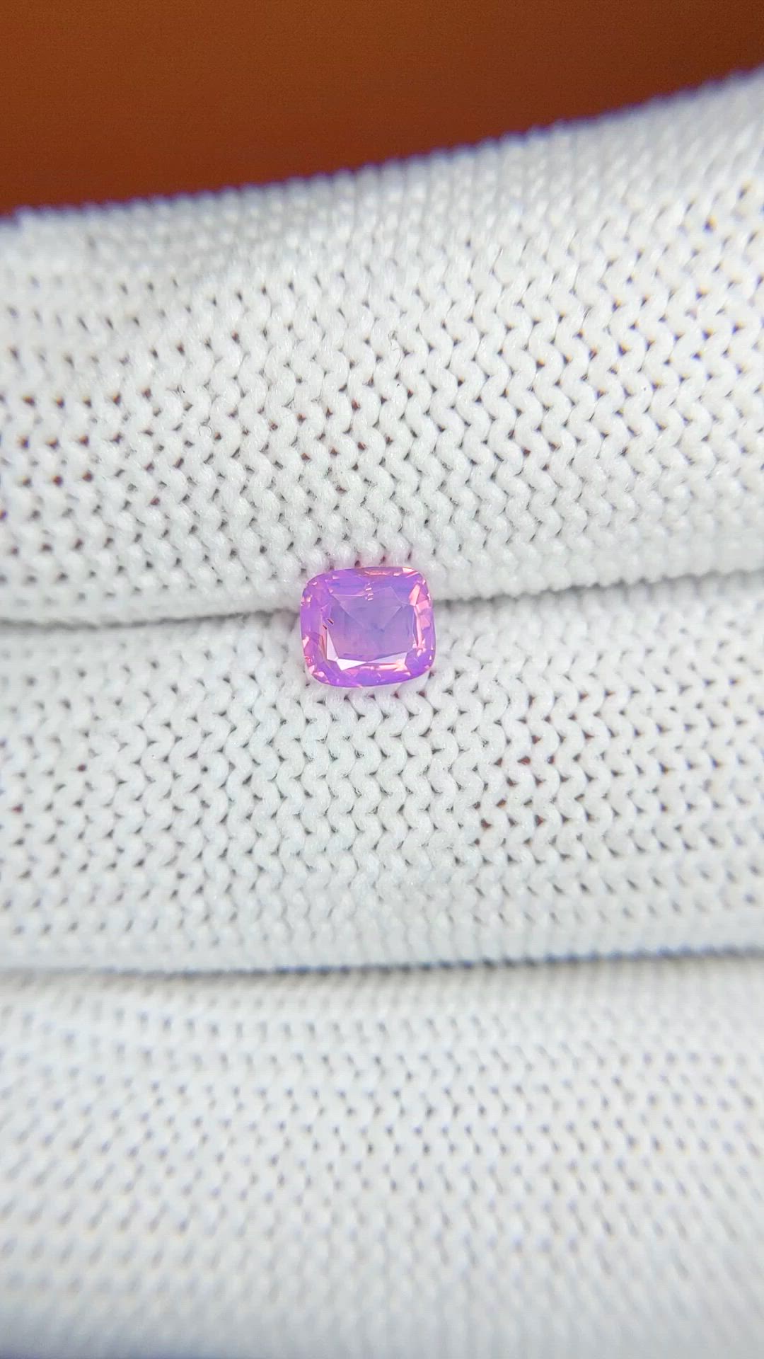 0.66 Ct. Pinkish Purple Sapphire from Ceylon (Sri Lanka) Size Video