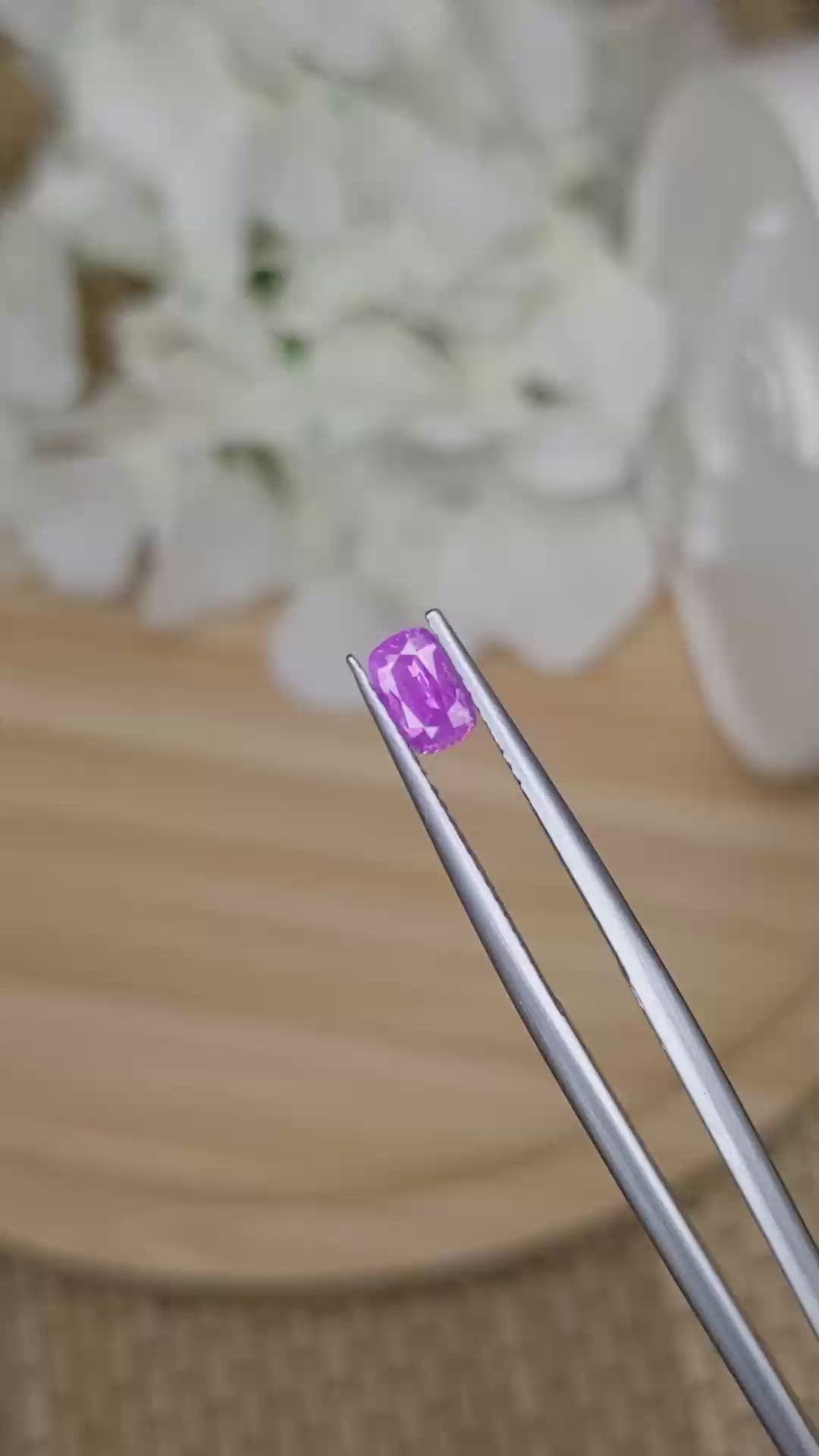 0.54 Ct. Pinkish Purple Sapphire from Ceylon (Sri Lanka) Size Video