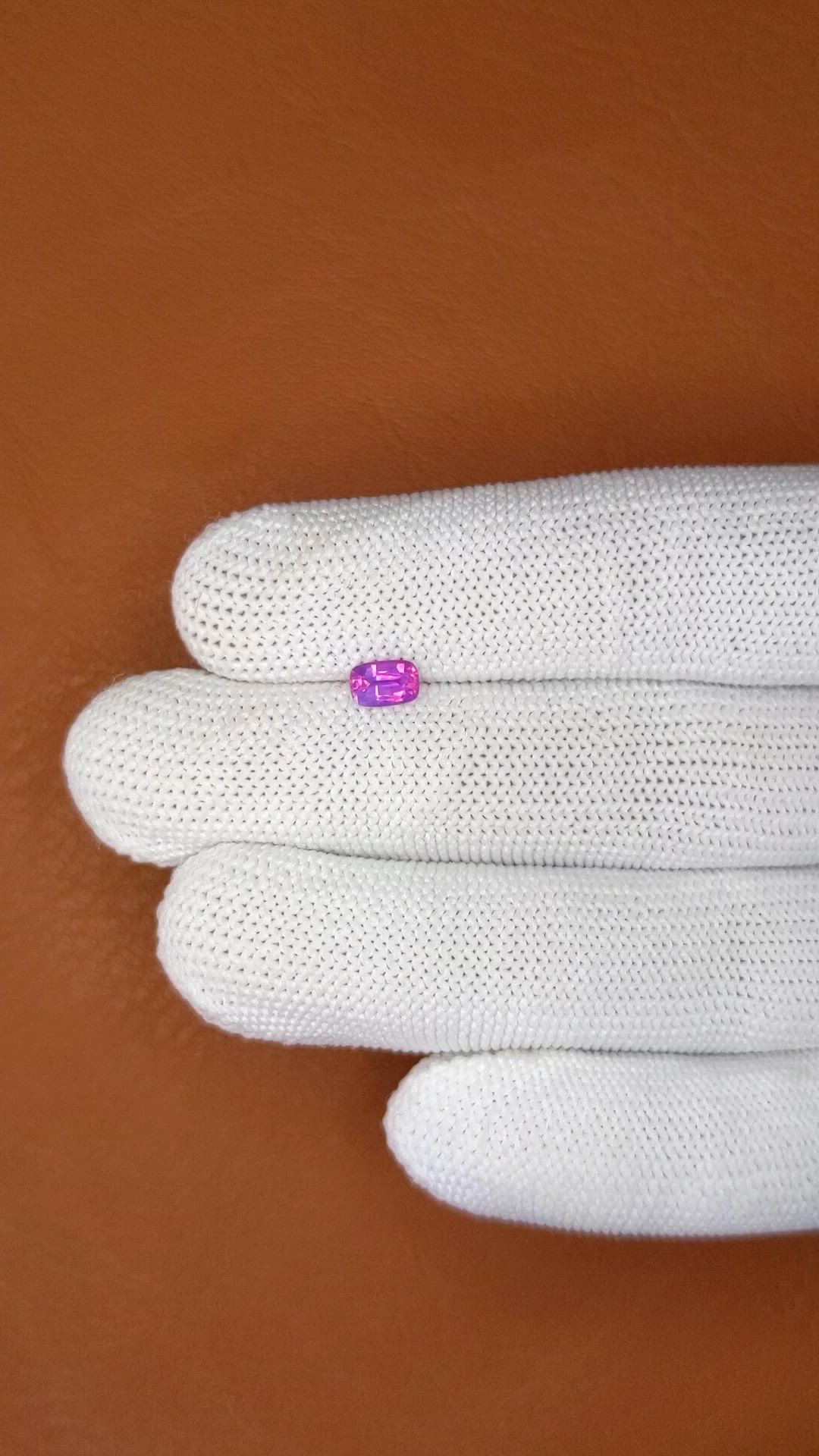 0.54 Ct. Pinkish Purple Sapphire from Ceylon (Sri Lanka) Size Video