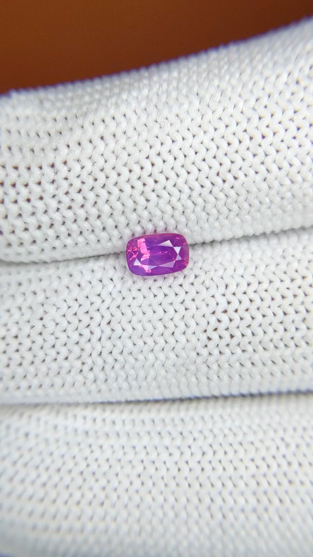 0.54 Ct. Pinkish Purple Sapphire from Ceylon (Sri Lanka) Size Video