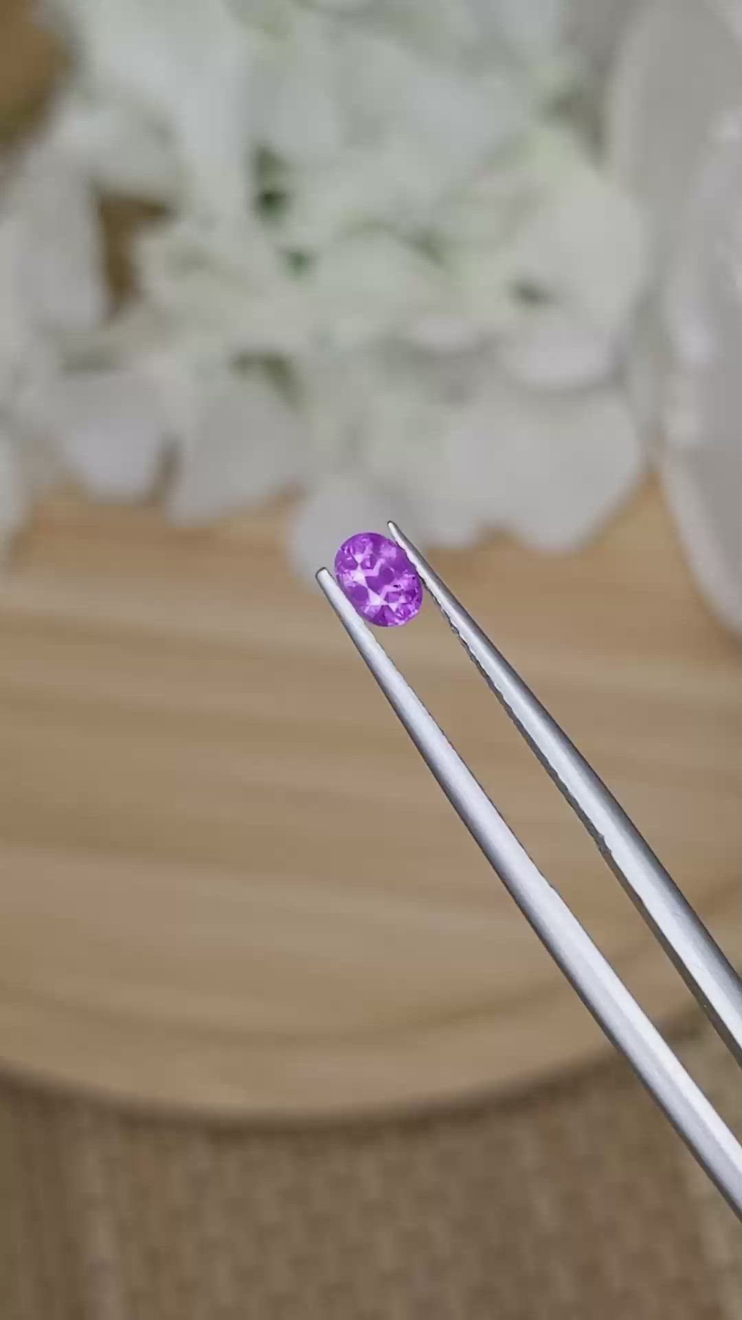 0.47 Ct. Pinkish Purple Sapphire from Ceylon (Sri Lanka) Size Video