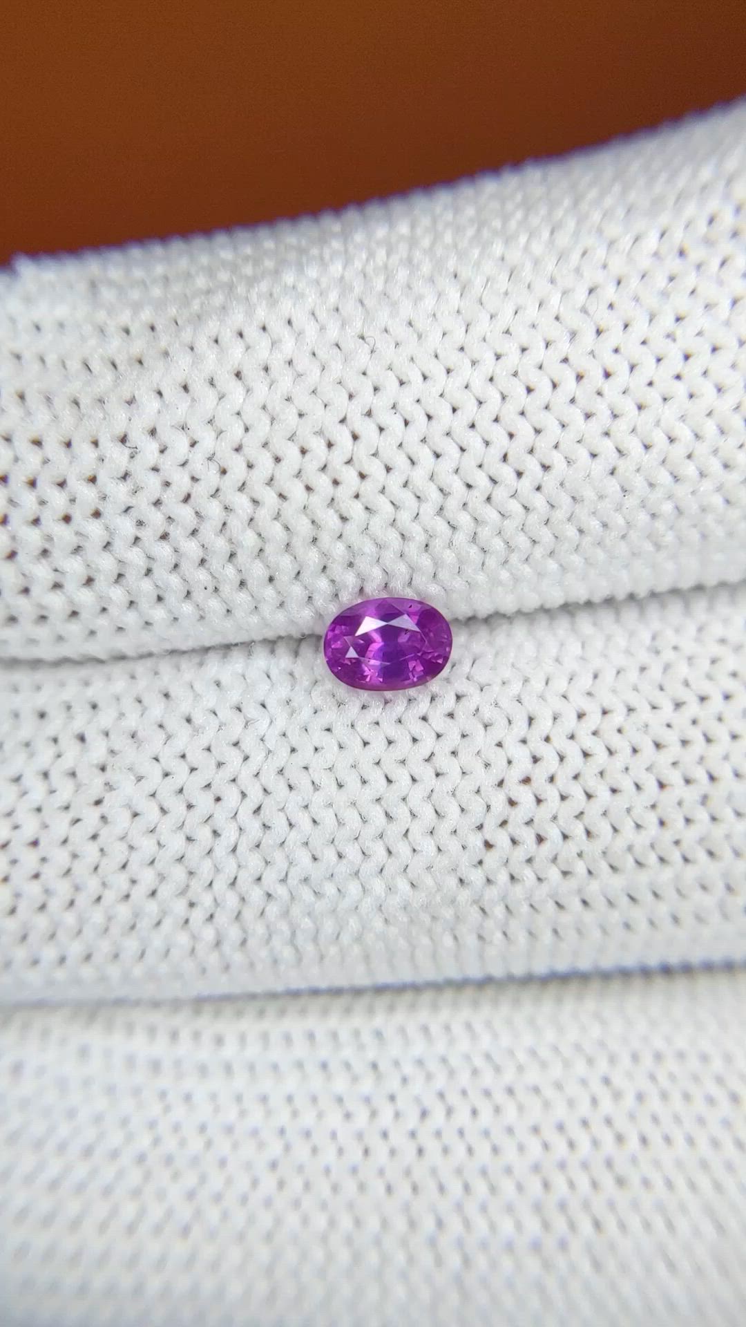 0.47 Ct. Pinkish Purple Sapphire from Ceylon (Sri Lanka) Size Video