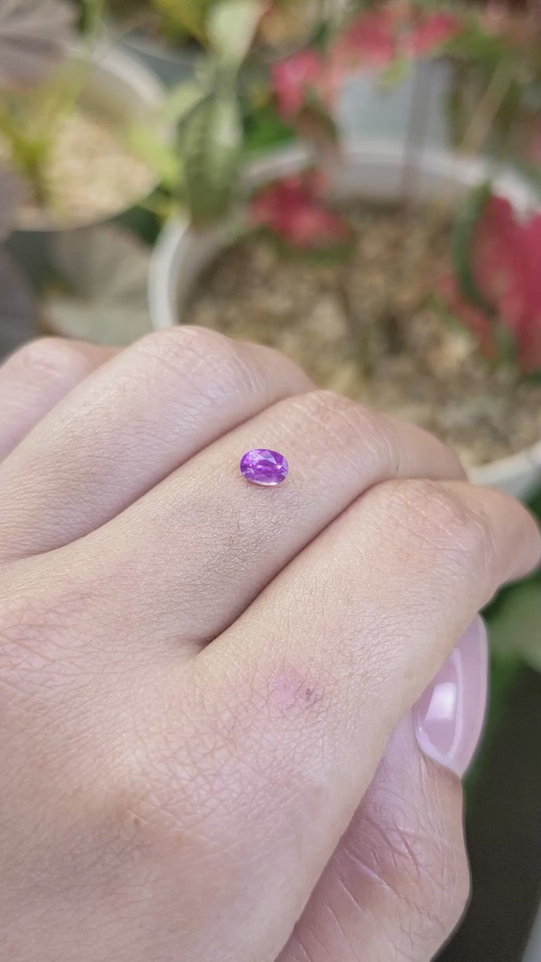 0.47 Ct. Pinkish Purple Sapphire from Ceylon (Sri Lanka) Size Video