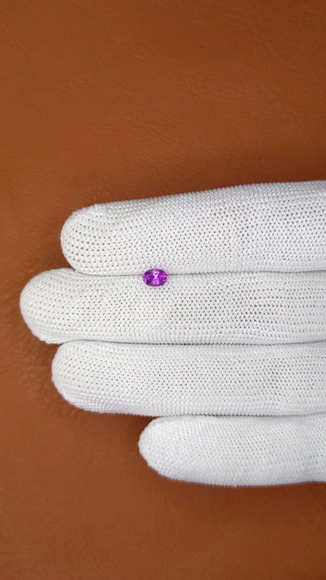 0.47 Ct. Pinkish Purple Sapphire from Ceylon (Sri Lanka) Size Video