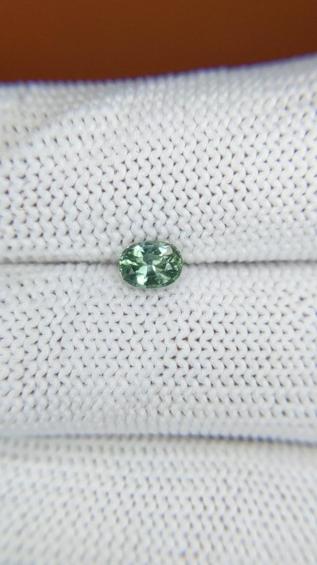 0.56 Ct. Bluish Green Sapphire from Ceylon (Sri Lanka) Size Video