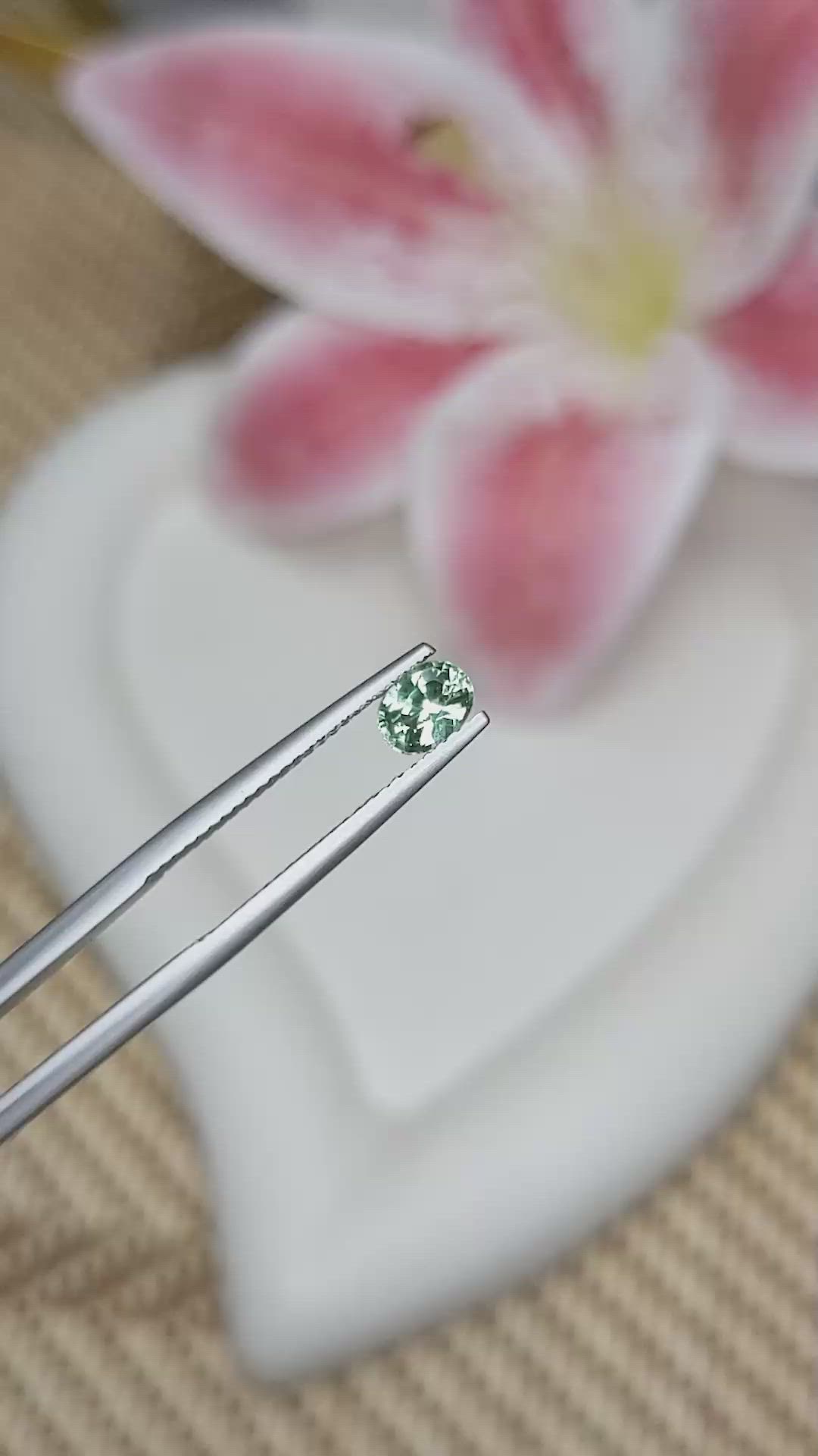 0.56 Ct. Bluish Green Sapphire from Ceylon (Sri Lanka) Size Video