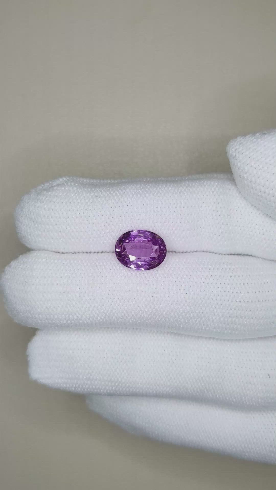 3.01 Ct. Purplish Pink Sapphire from Ceylon (Sri Lanka) Size Video