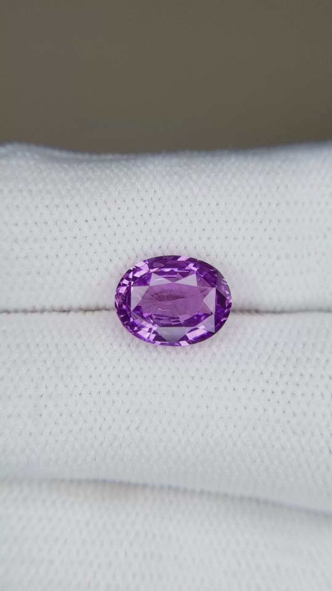 3.01 Ct. Purplish Pink Sapphire from Ceylon (Sri Lanka) Size Video