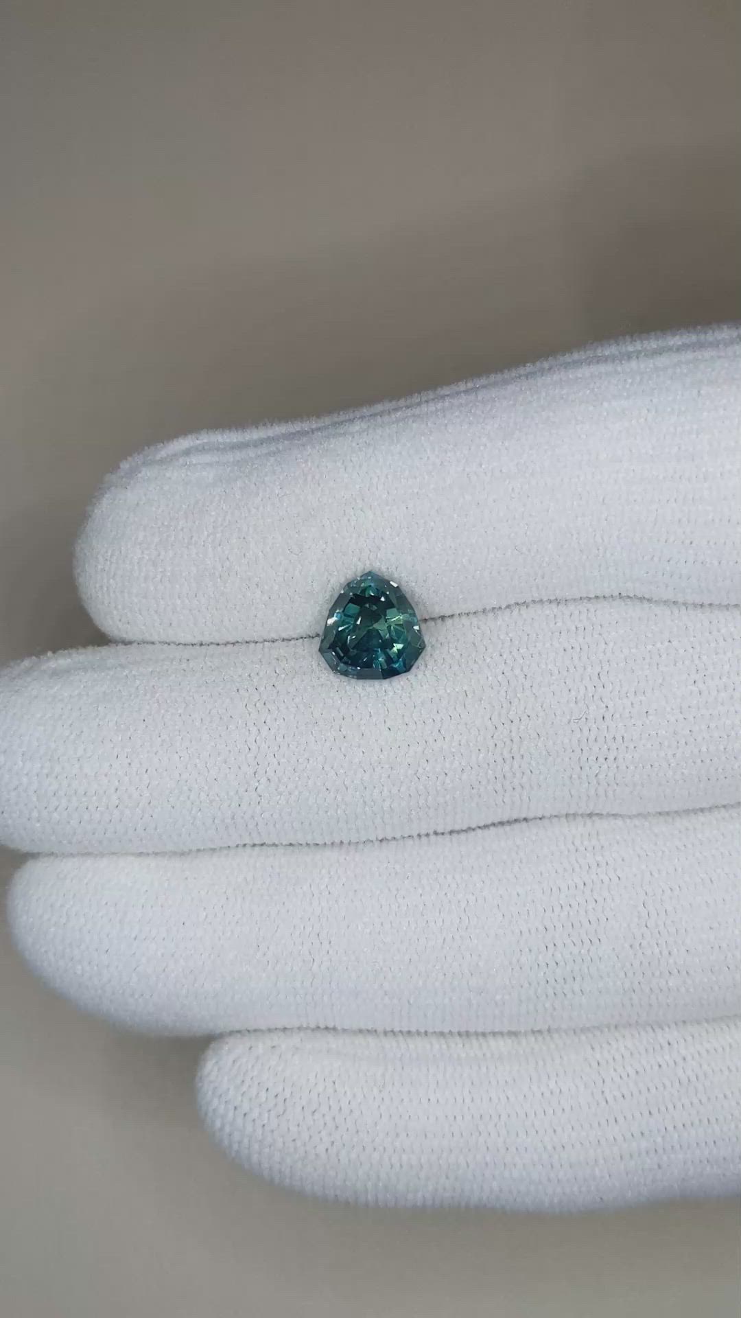 3.00 Ct. Bluish Green Sapphire from Ceylon (Sri Lanka) Size Video