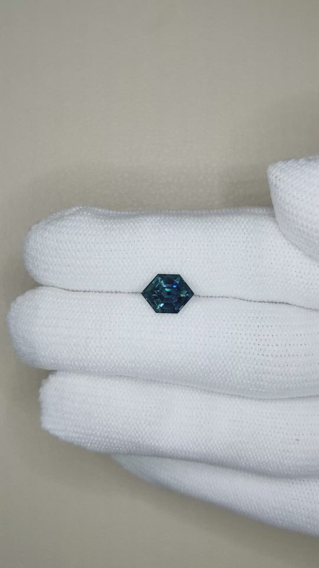 2.07 Ct. Bluish Green Sapphire from Ceylon (Sri Lanka) Size Video