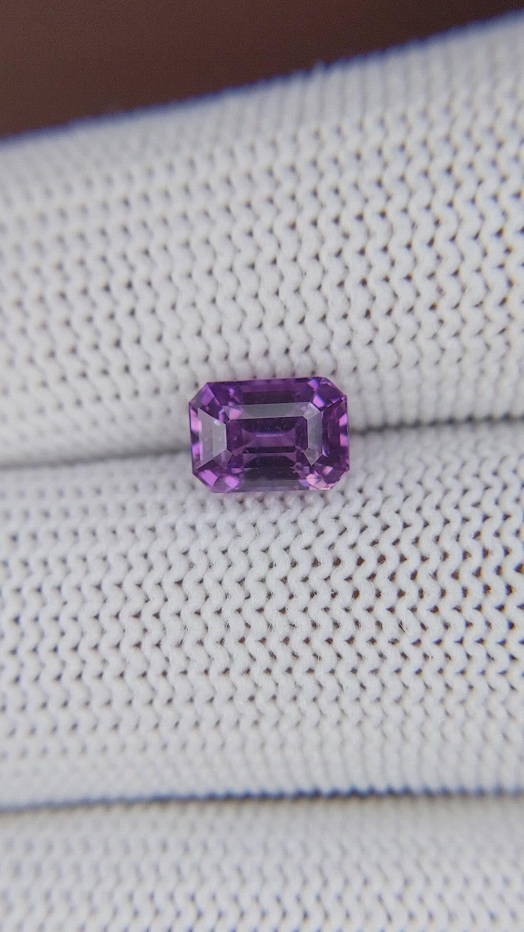 2.04 Ct. Pinkish Purple Sapphire from Ceylon (Sri Lanka) Size Video