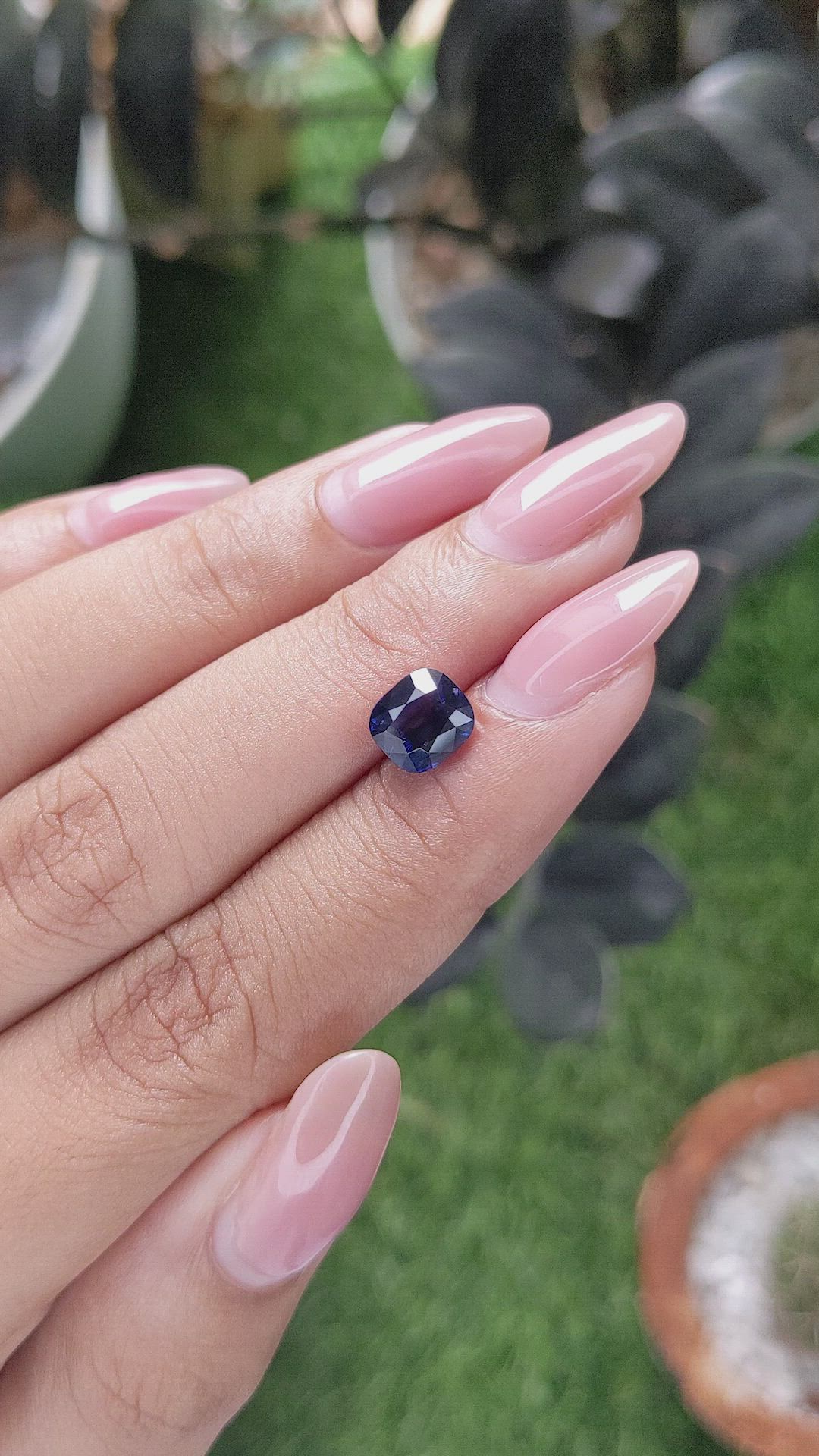 2.35 Ct. Purplish Blue Sapphire from Ceylon (Sri Lanka) Size Video