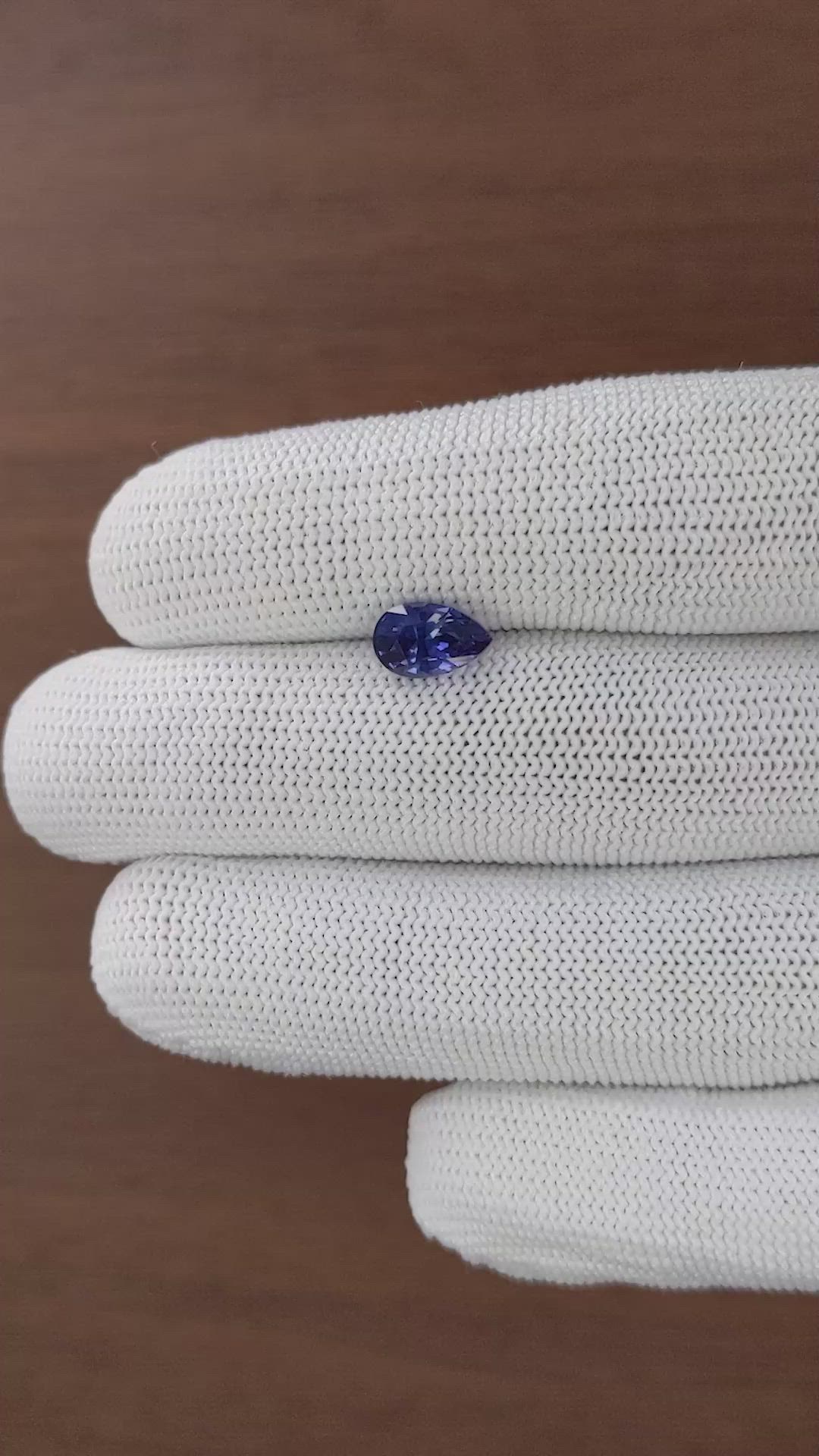2.01 Ct. Purplish Blue Sapphire from Tanzania Size Video