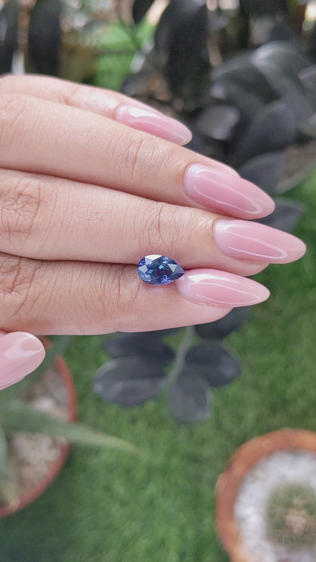 2.01 Ct. Purplish Blue Sapphire from Tanzania Size Video