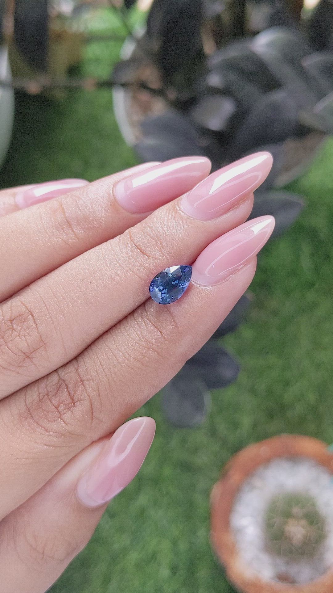 2.01 Ct. Purplish Blue Sapphire from Tanzania Size Video