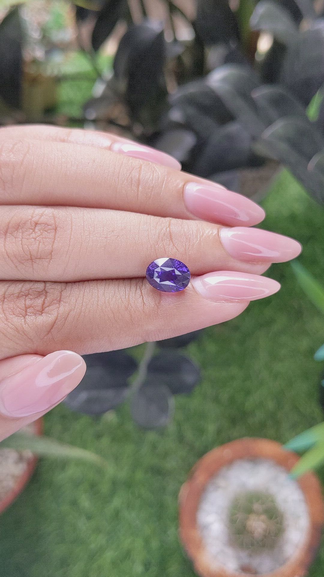 3.05 Ct. Purple Sapphire from Tanzania Size Video