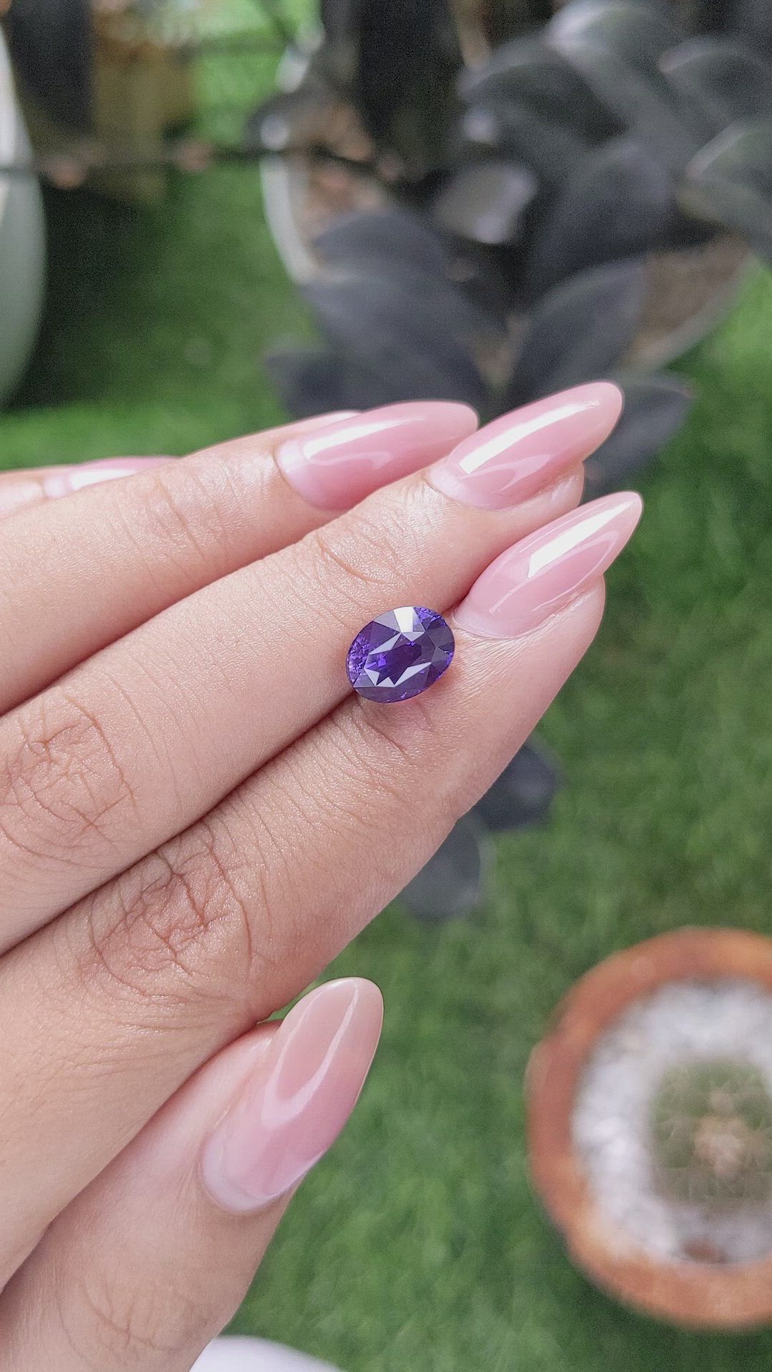 3.05 Ct. Purple Sapphire from Tanzania Size Video