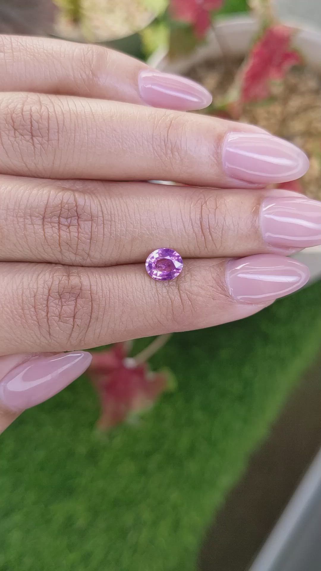 1.07 Ct. Purplish Pink Sapphire from Ceylon (Sri Lanka) Size Video