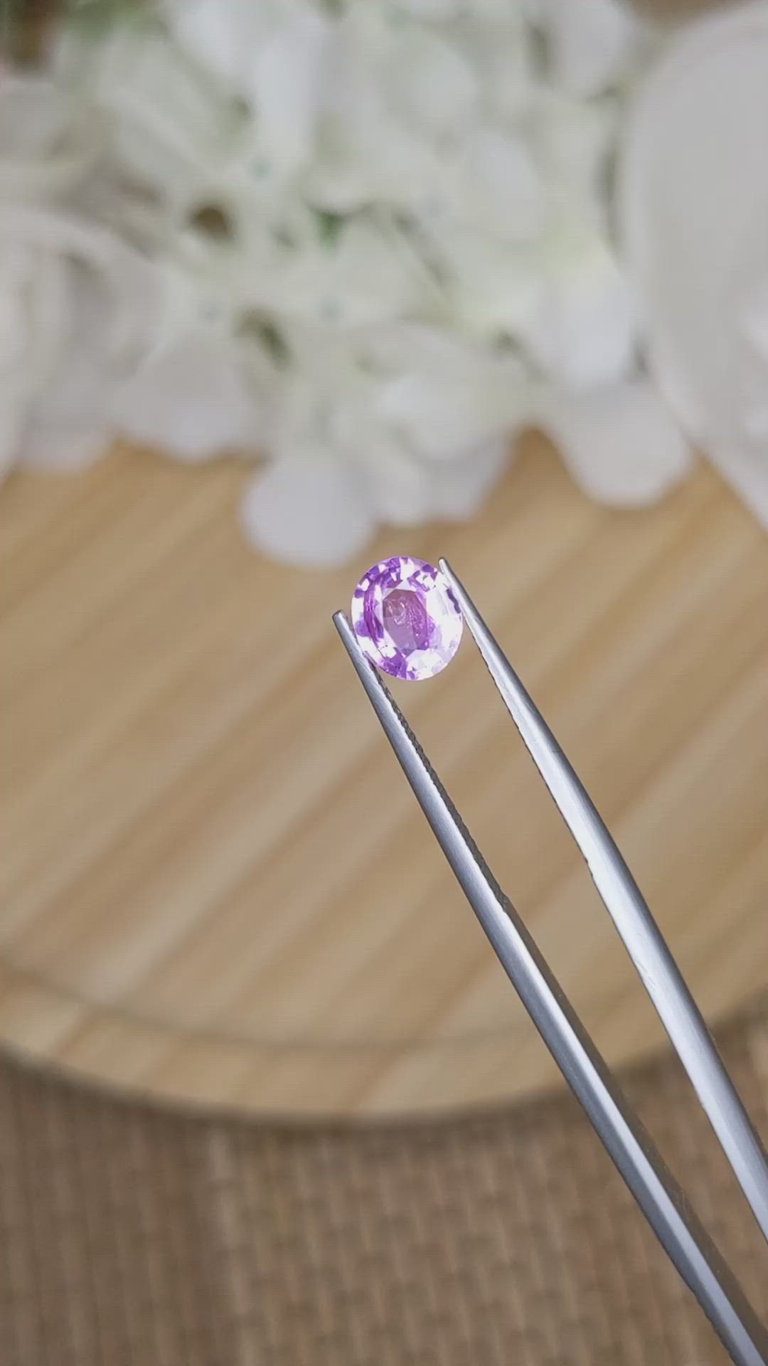 1.07 Ct. Purplish Pink Sapphire from Ceylon (Sri Lanka) Size Video