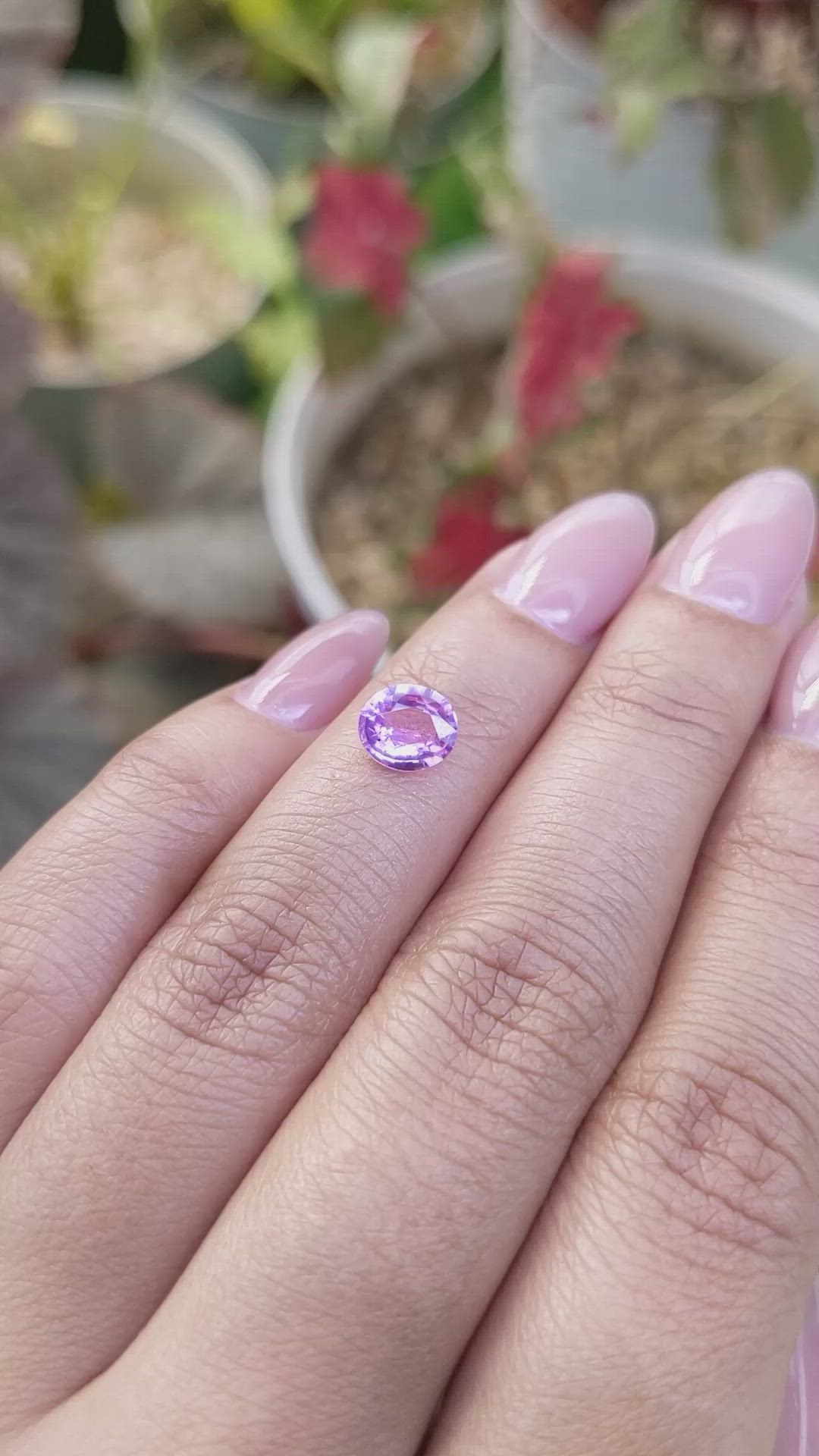 1.07 Ct. Purplish Pink Sapphire from Ceylon (Sri Lanka) Size Video