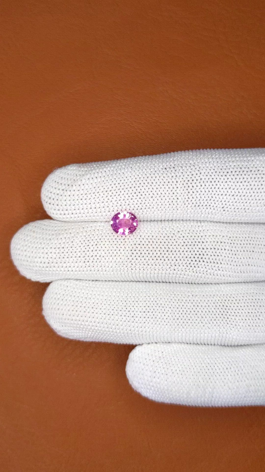 1.07 Ct. Purplish Pink Sapphire from Ceylon (Sri Lanka) Size Video