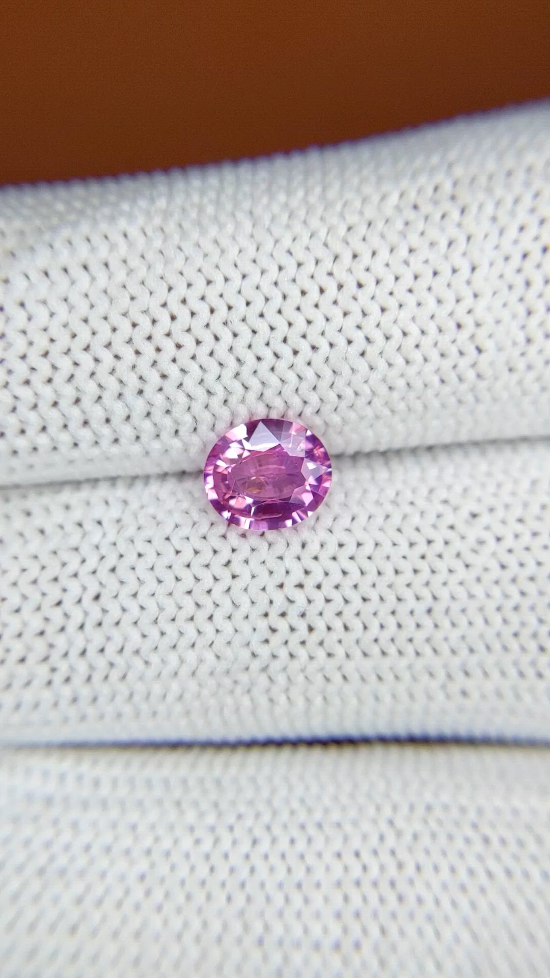 1.07 Ct. Purplish Pink Sapphire from Ceylon (Sri Lanka) Size Video