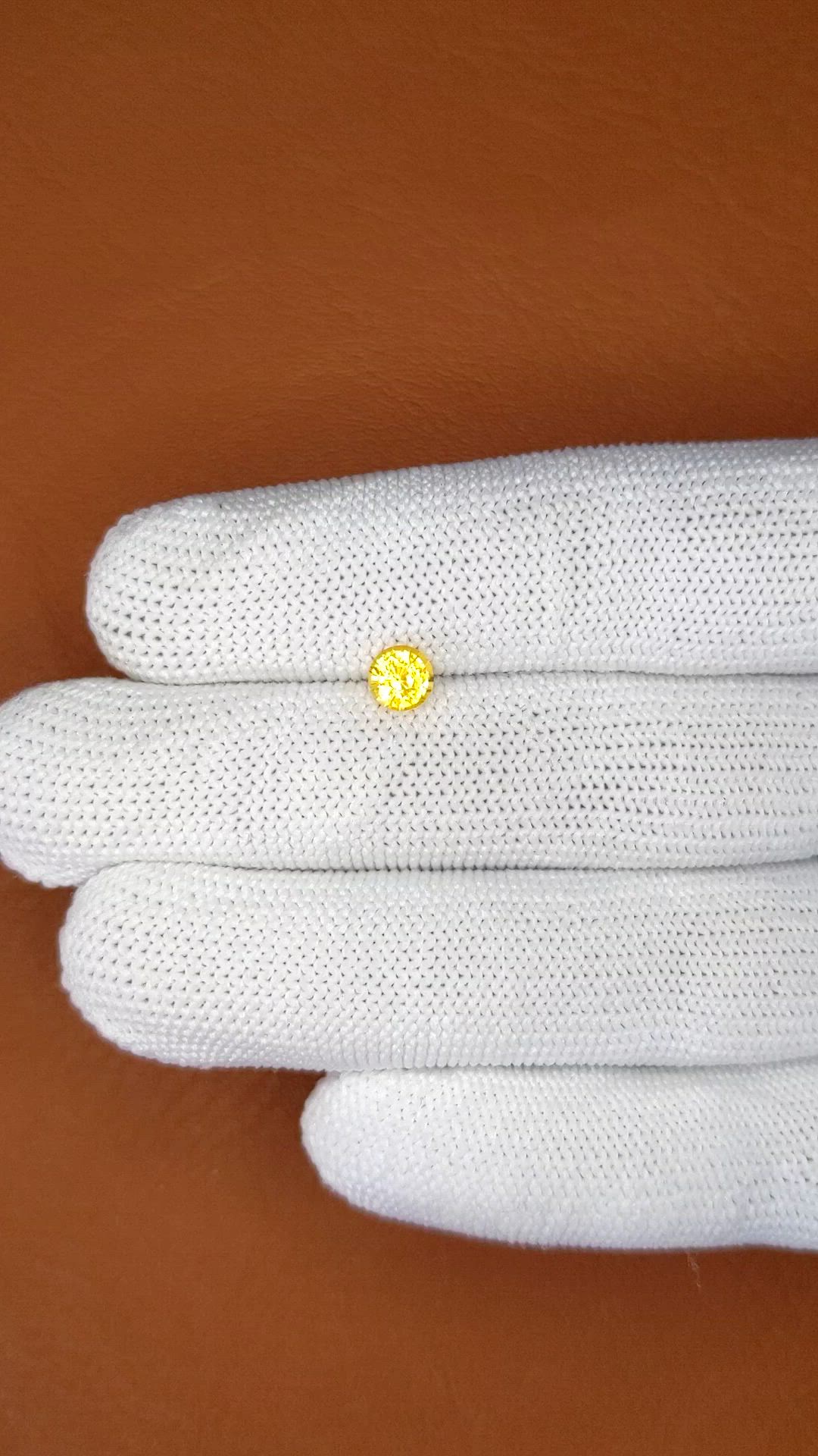 0.68 Ct. Yellow Sapphire from Ceylon (Sri Lanka) Size Video