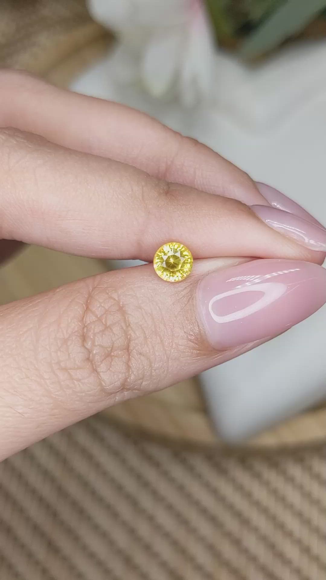 0.68 Ct. Yellow Sapphire from Ceylon (Sri Lanka) Size Video