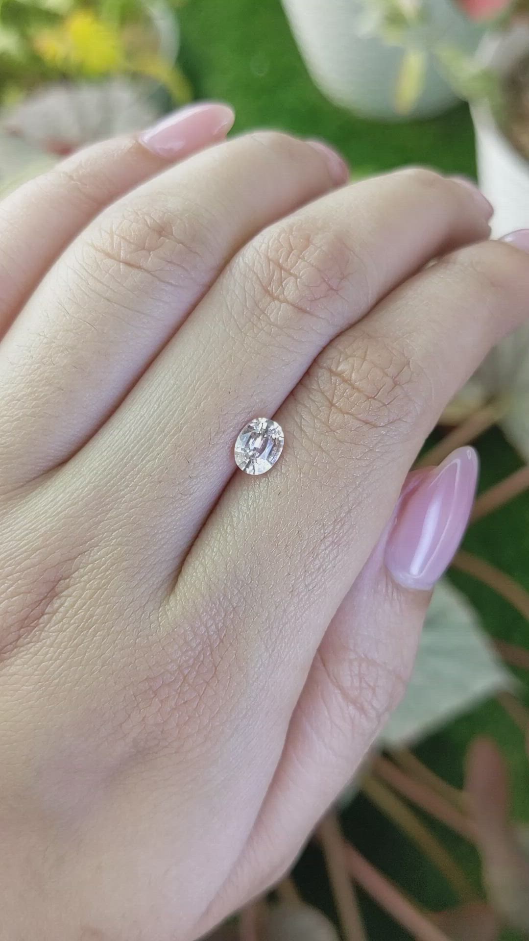 0.82 Ct. Peach Sapphire from Ceylon (Sri Lanka) Size Video