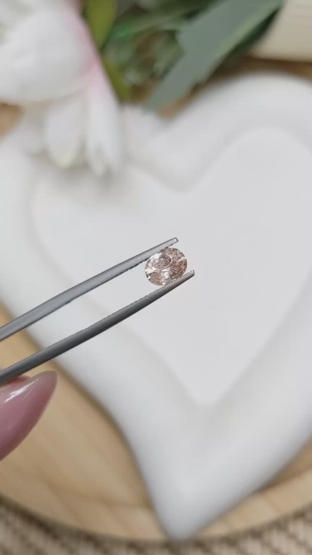0.82 Ct. Peach Sapphire from Ceylon (Sri Lanka) Size Video