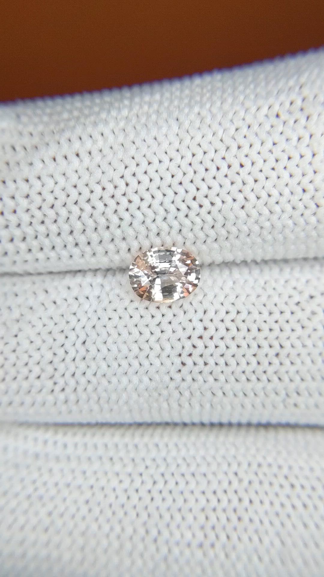 0.82 Ct. Peach Sapphire from Ceylon (Sri Lanka) Size Video