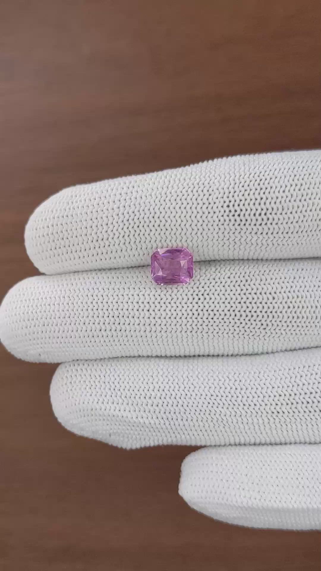 2.05 Ct. Purplish Pink Sapphire from Ceylon (Sri Lanka) Size Video