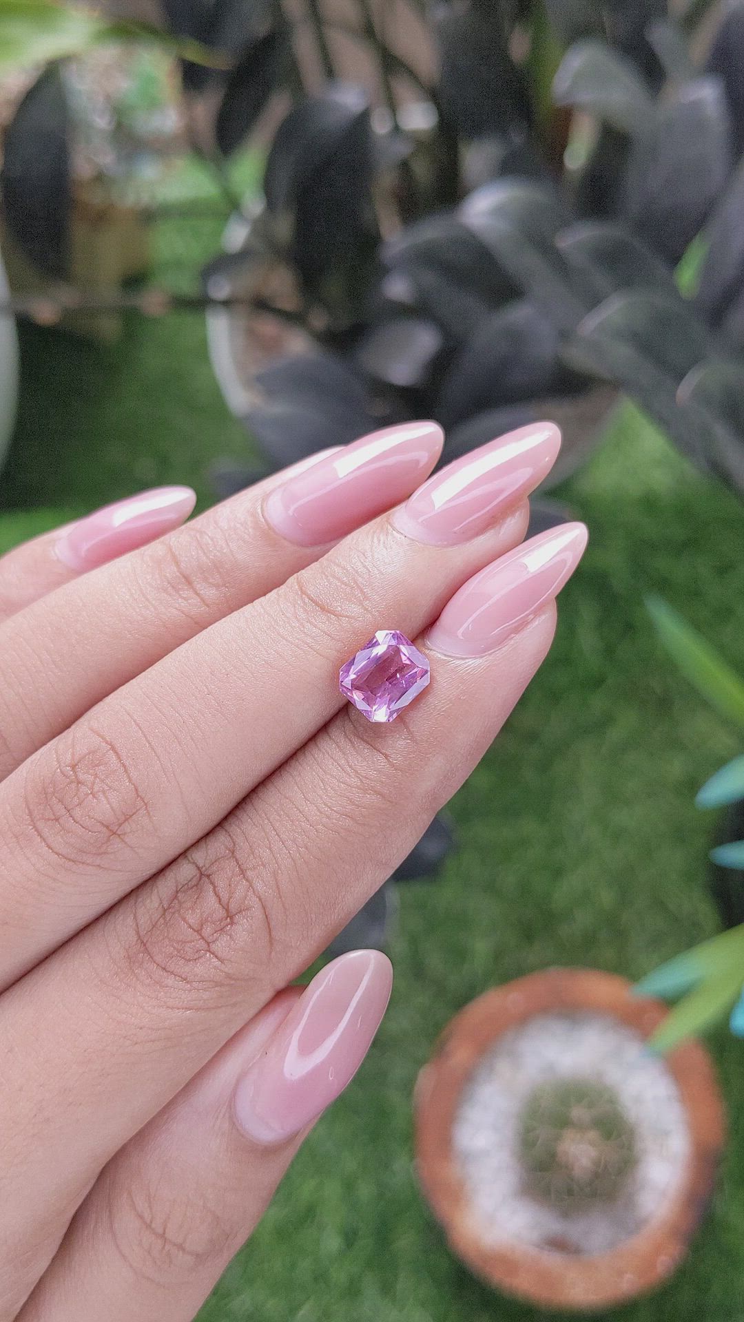 2.05 Ct. Purplish Pink Sapphire from Ceylon (Sri Lanka) Size Video