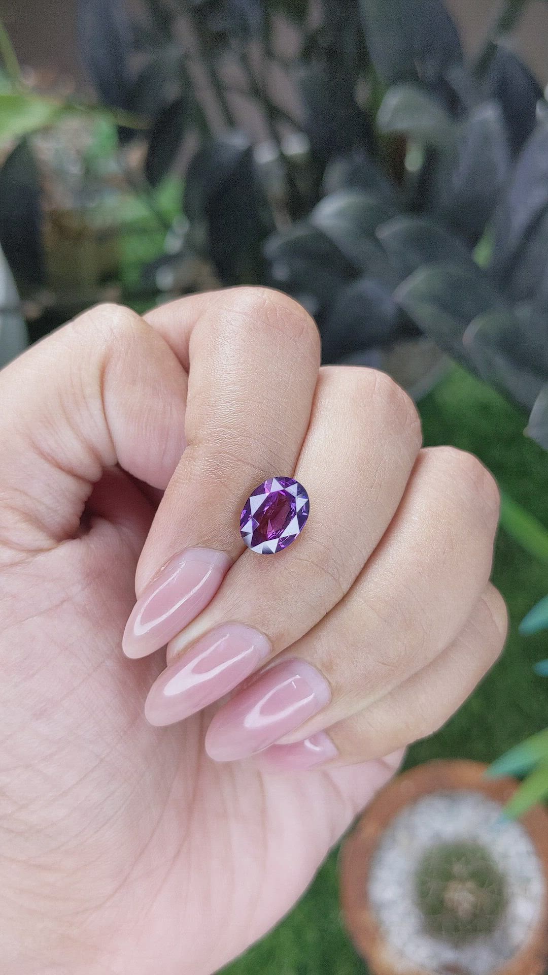 2.51 Ct. Pinkish Purple Sapphire from Ceylon (Sri Lanka) Size Video