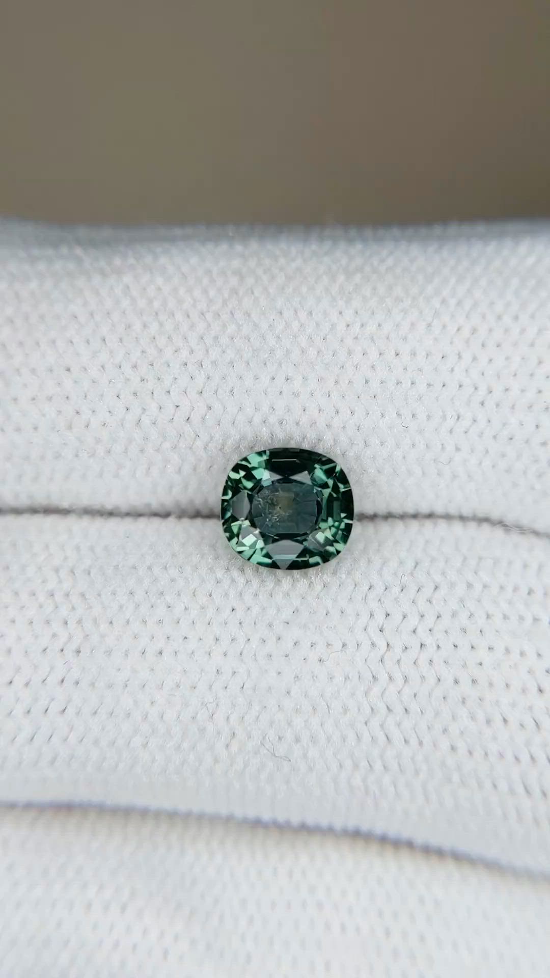 1.33 Ct. Bluish Green Sapphire from Madagascar Size Video