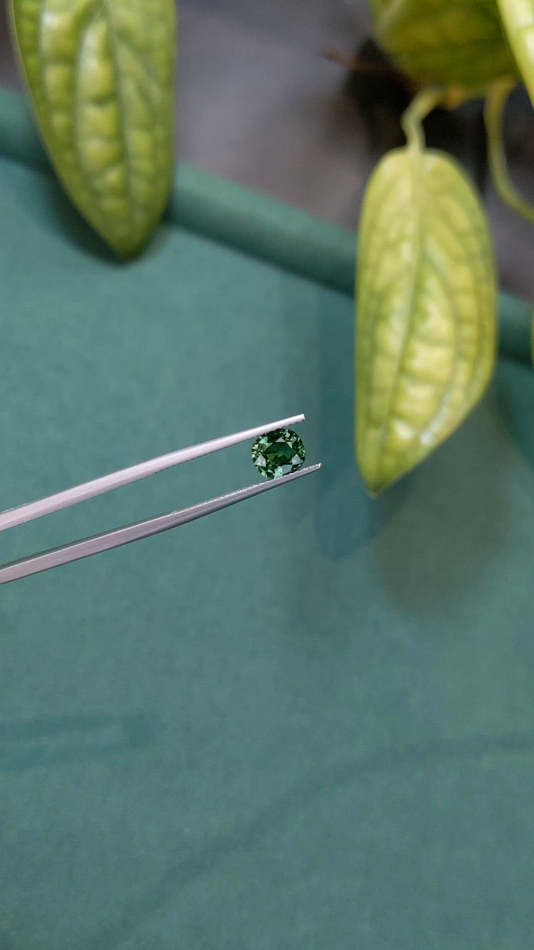 1.33 Ct. Bluish Green Sapphire from Madagascar Size Video