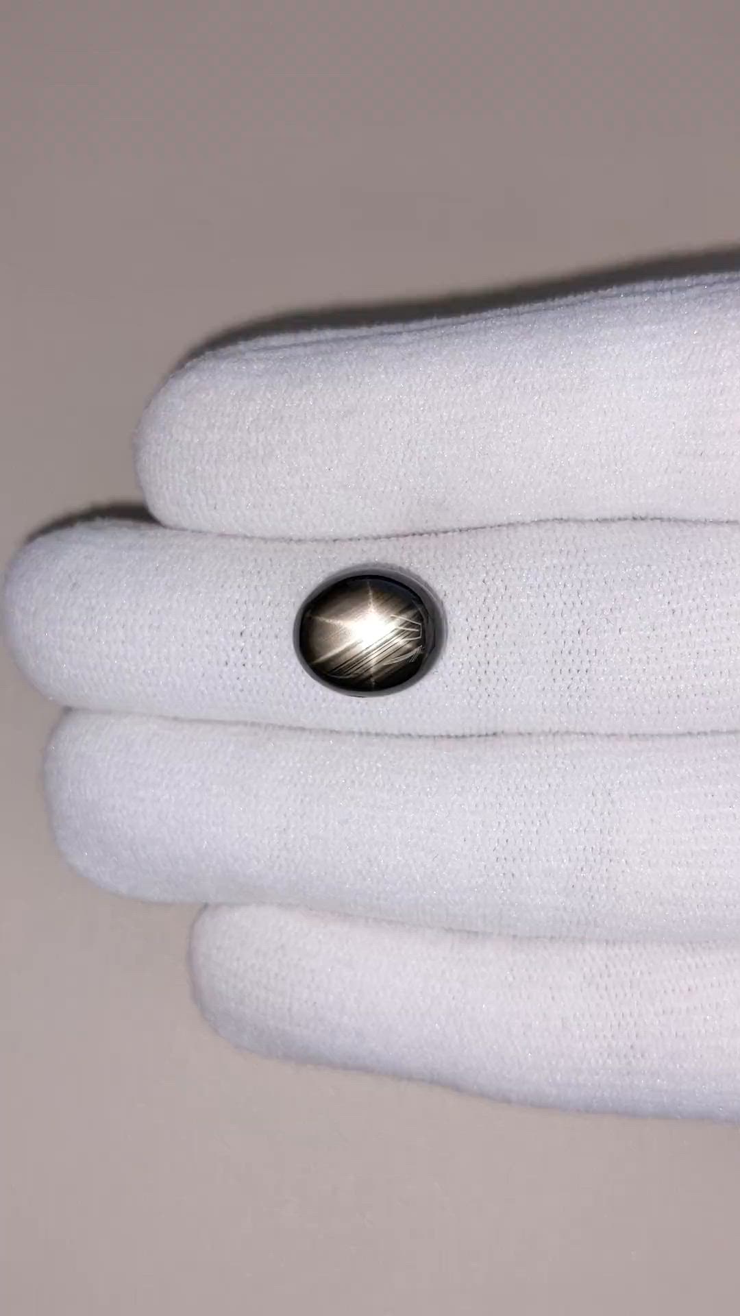 9.00 Ct. Black Star Sapphire from Thailand Size Video