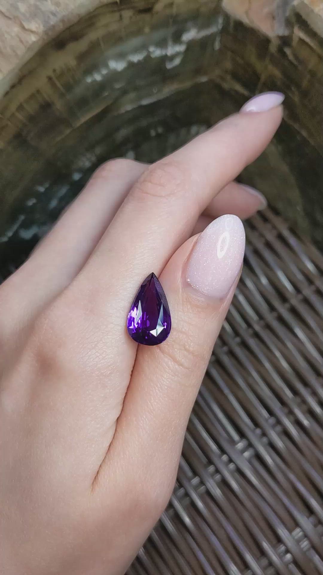 10.07 Ct. Purple Sapphire from Madagascar Size Video