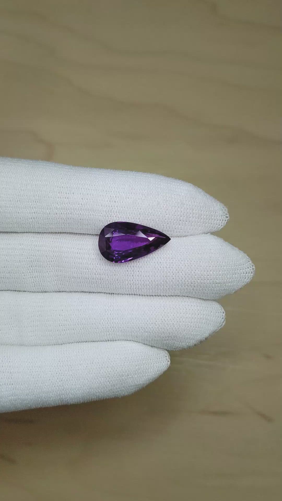 10.07 Ct. Purple Sapphire from Madagascar Size Video
