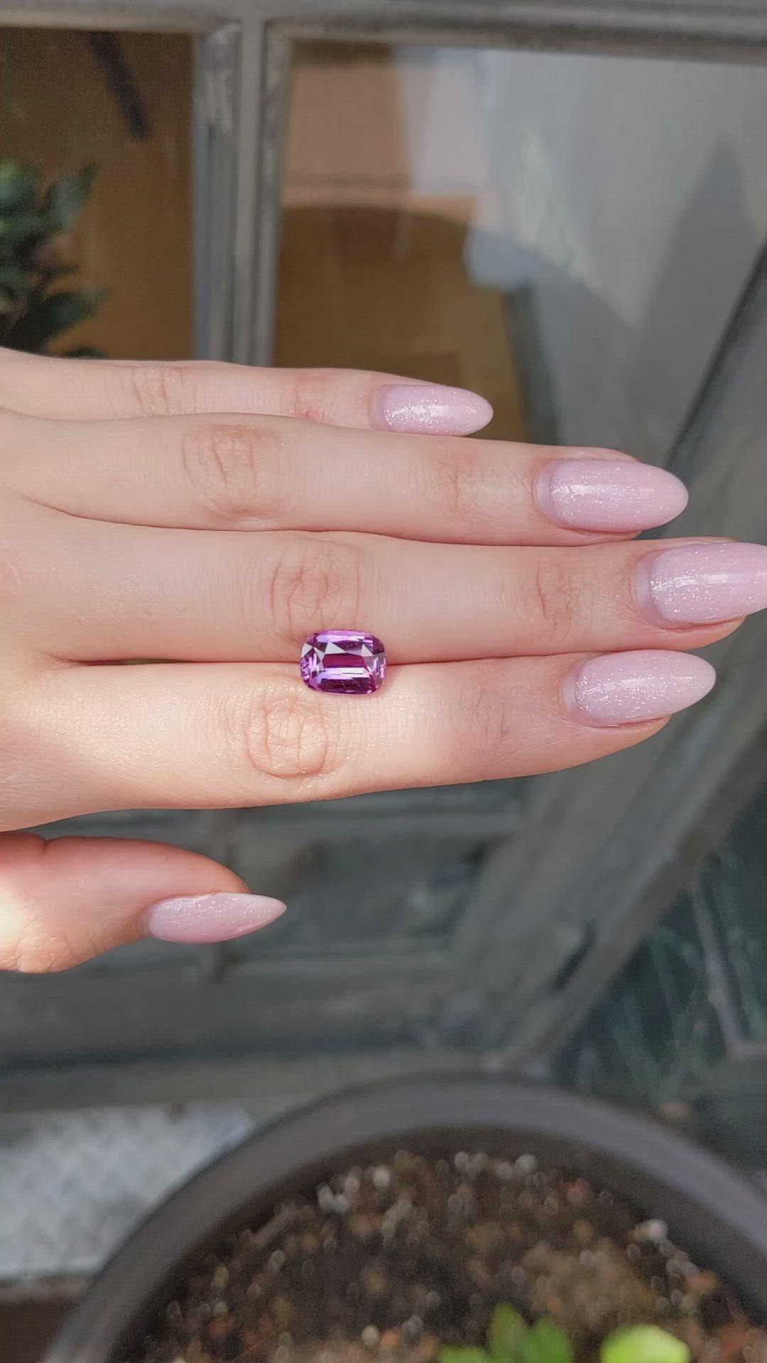 5.06 Ct. Purplish Pink Sapphire from Ceylon (Sri Lanka) Size Video