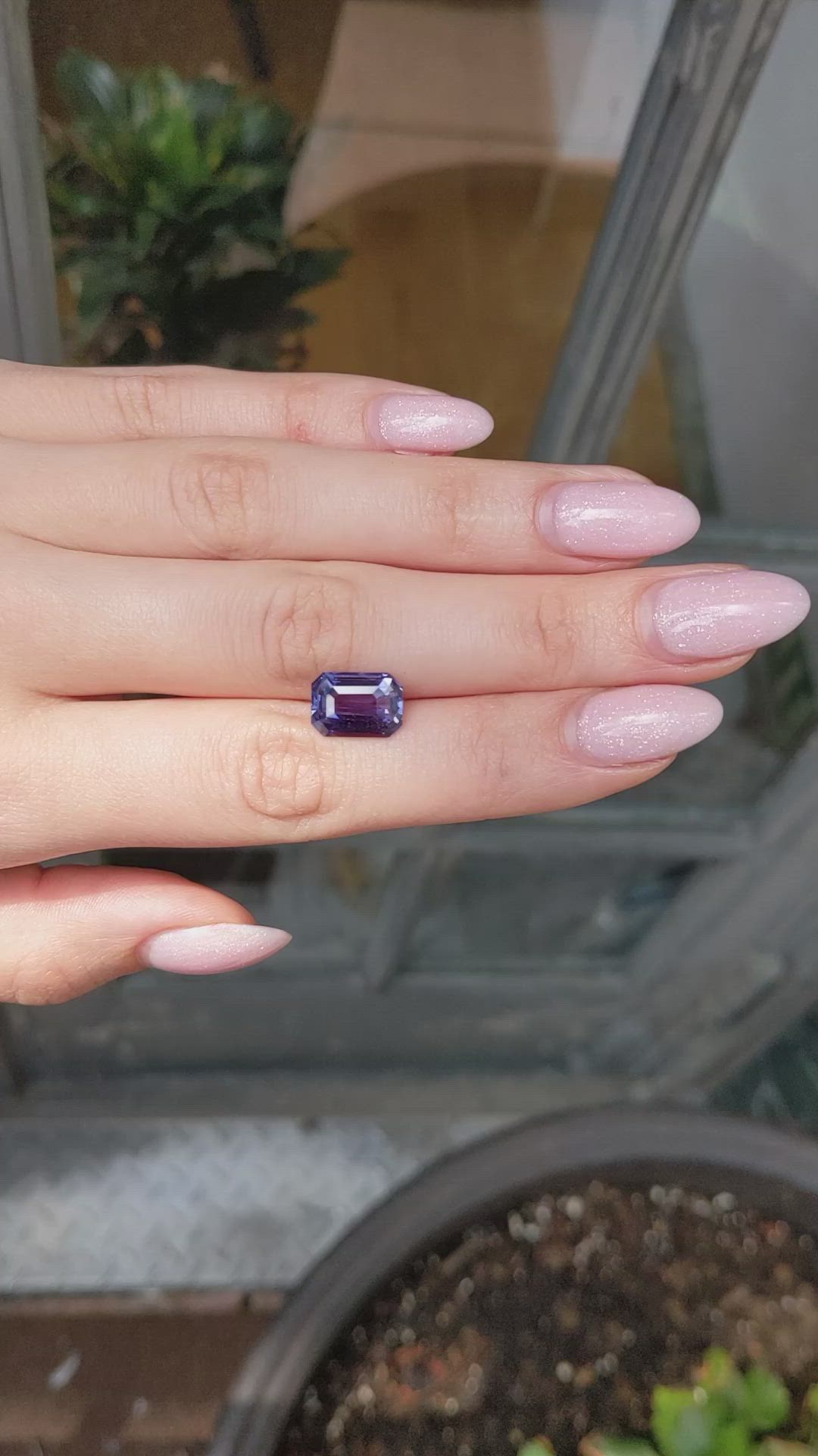 5.57 Ct. Purple Sapphire from Madagascar Size Video