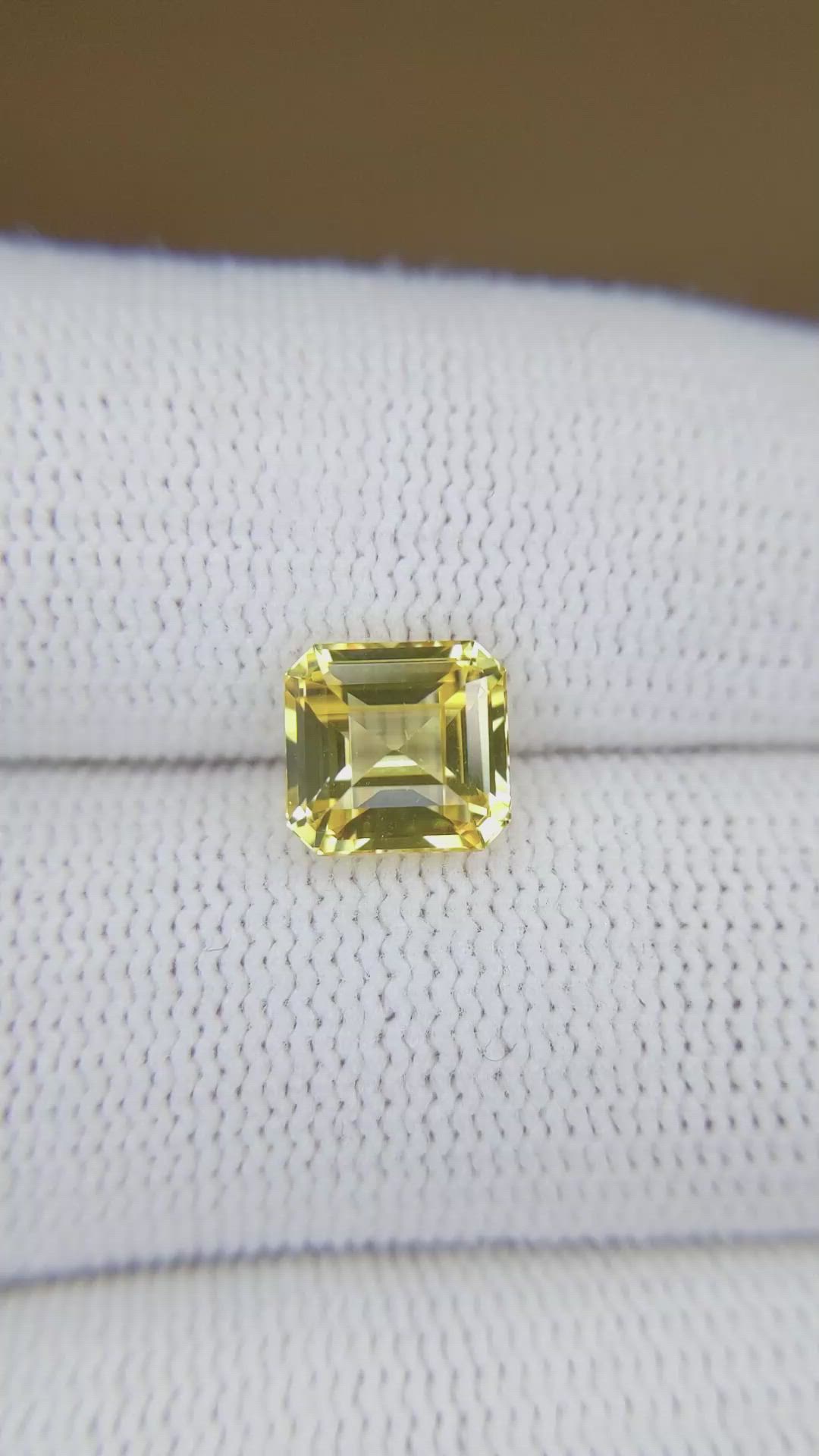 2.52 Ct. Yellow Sapphire from Ceylon (Sri Lanka) Size Video