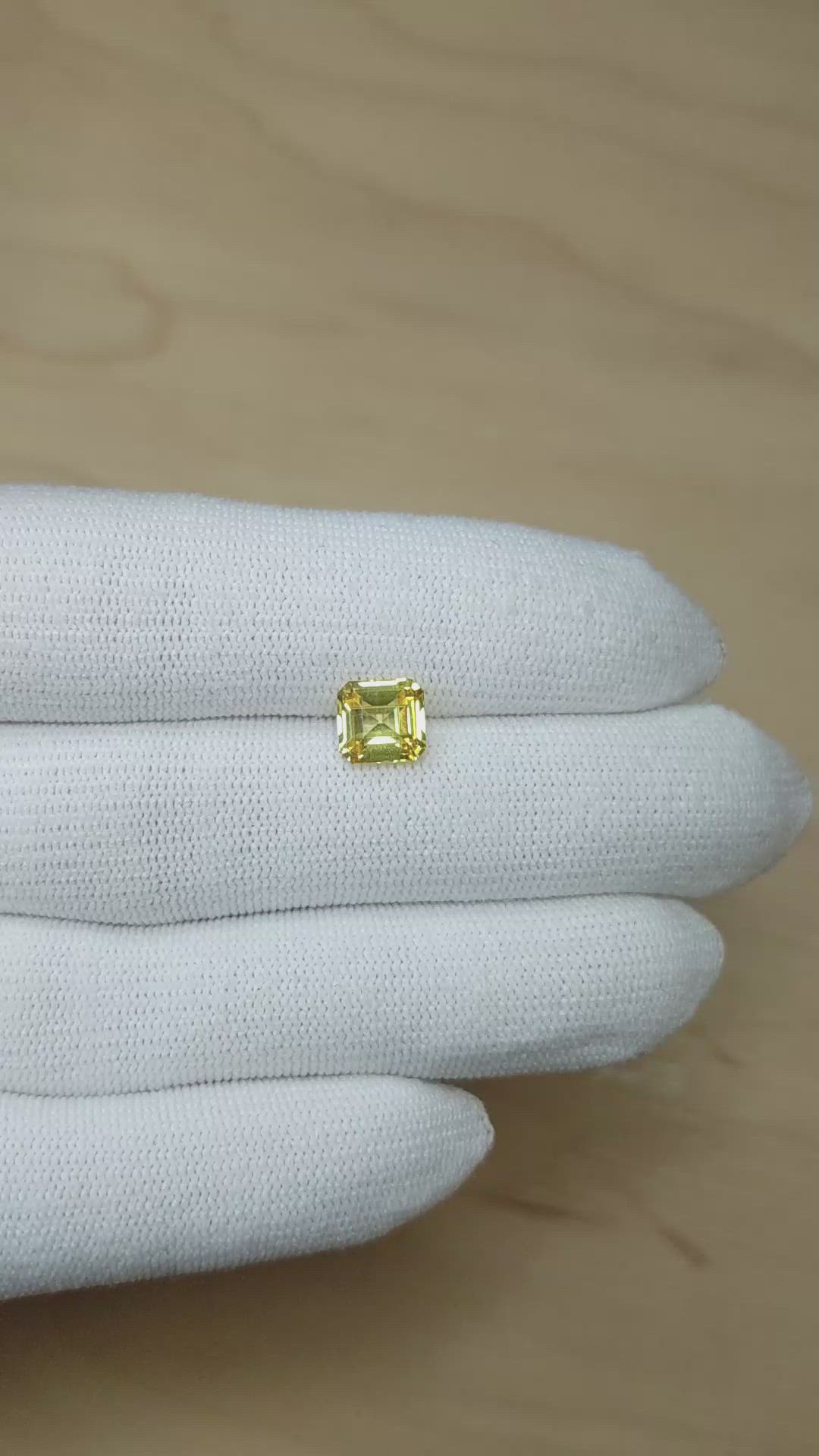 2.52 Ct. Yellow Sapphire from Ceylon (Sri Lanka) Size Video