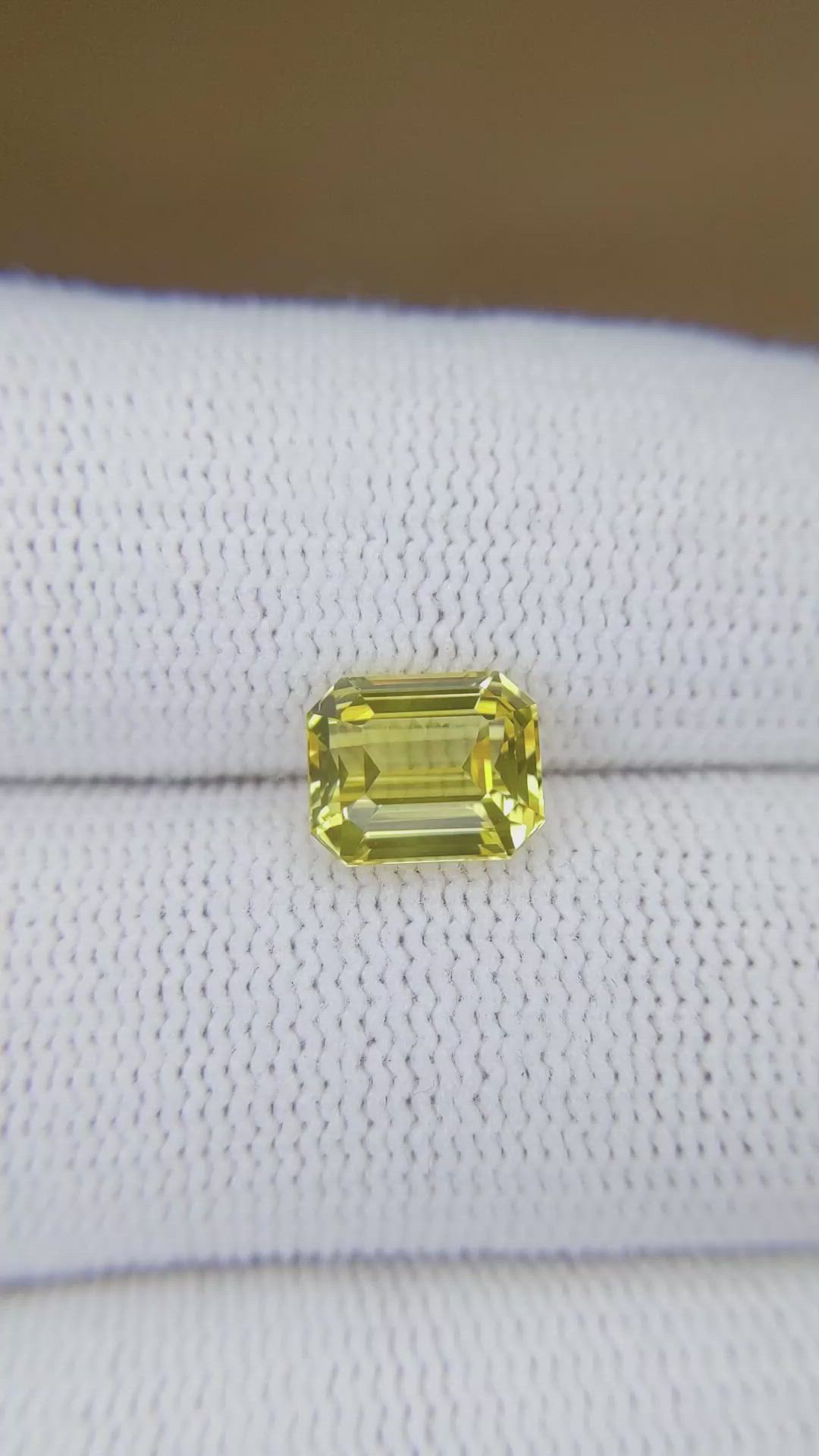 2.54 Ct. Yellow Sapphire from Ceylon (Sri Lanka) Size Video