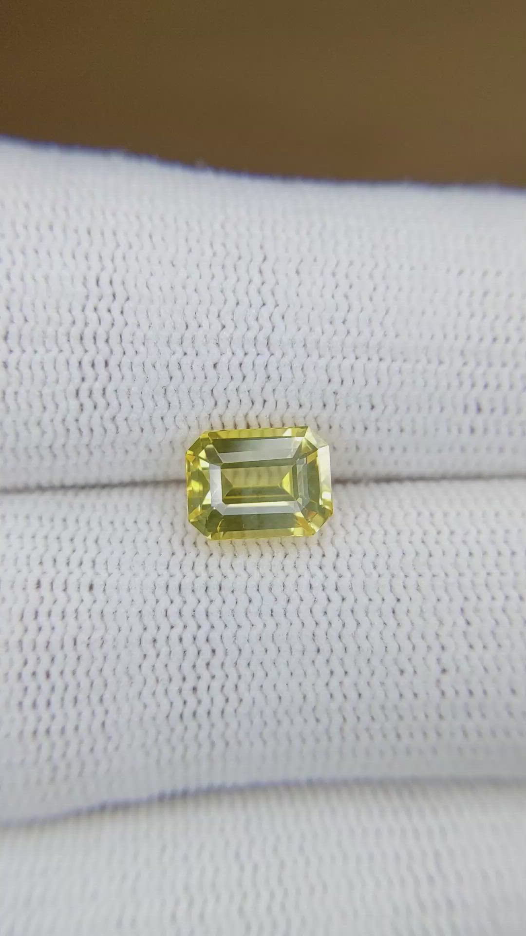 2.56 Ct. Yellow Sapphire from Ceylon (Sri Lanka) Size Video