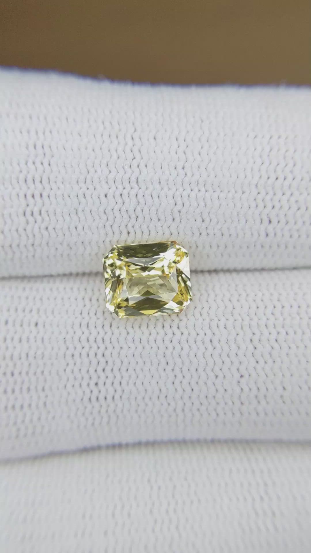 2.67 Ct. Yellow Sapphire from Ceylon (Sri Lanka) Size Video