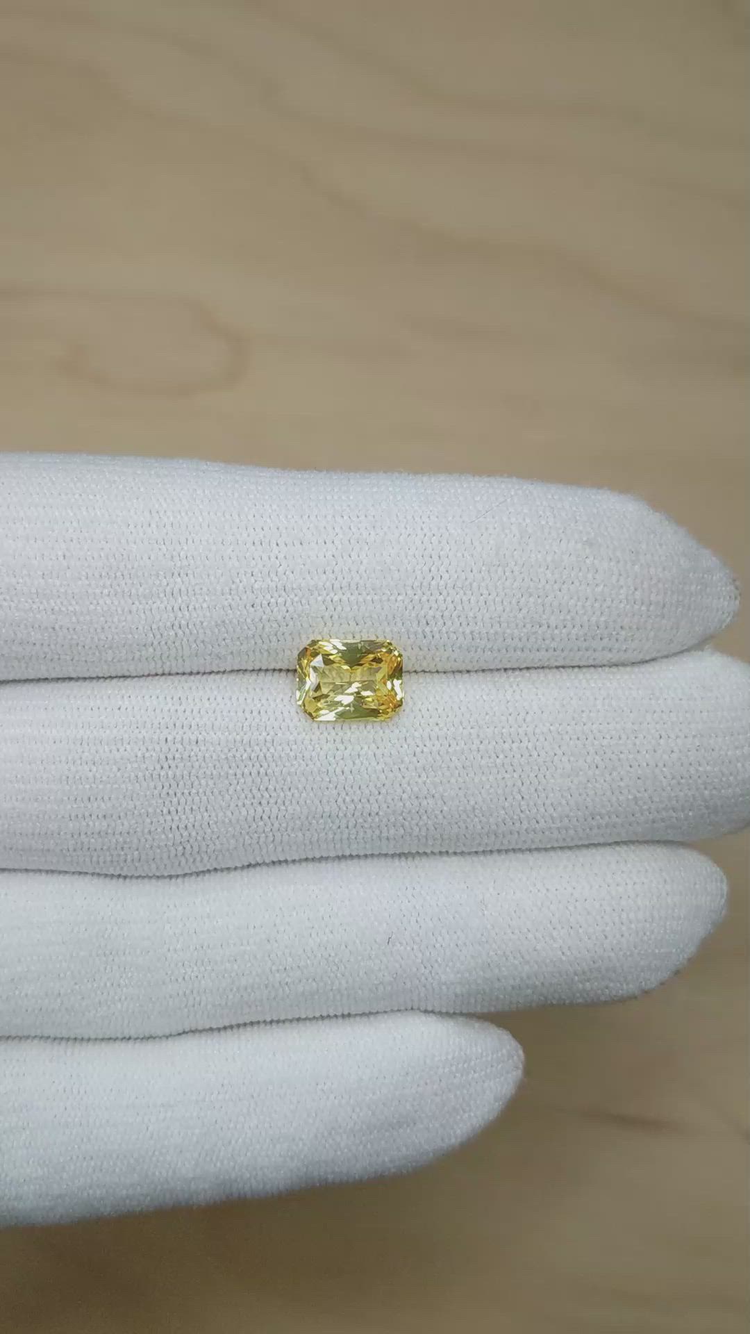 3.13 Ct. Orangish Yellow Sapphire from Ceylon (Sri Lanka) Size Video